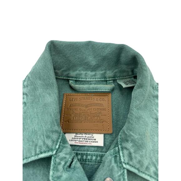Levi's Women's Original Trucker Denim Jacket Dusty Berly Green Size S - Picture 3 of 4